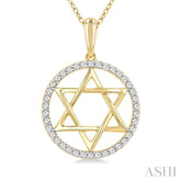 .15CTRDDM STAR OF DAVID PD YG 10K-S+CH*